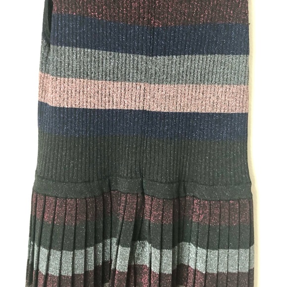 CLOSEOUT \Parker\• Multi-Stripe Pleated Midi Dress - Picture 12 of 16